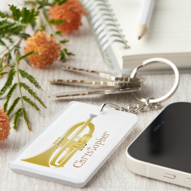 Trumpet Design Keychain (Front Right)