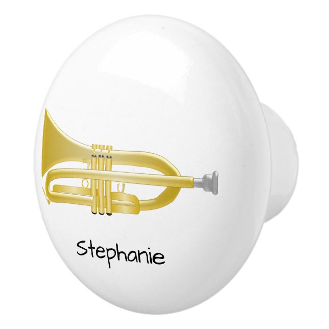 Trumpet Design Personalised Ceramic Knob (Right)