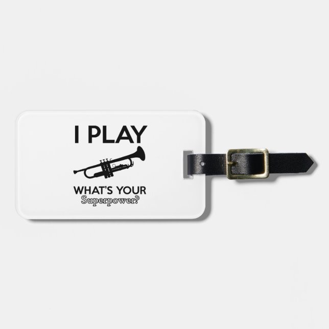 trumpet designs luggage tag (Front Horizontal)