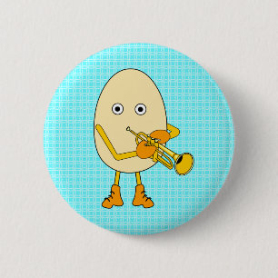 Trumpet Egghead 2 Inch Round Button