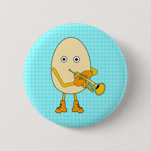 Trumpet Egghead 2 Inch Round Button (Front)