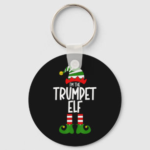 Trumpet Elf Xmas Music Instrument Matching Christm Keychain