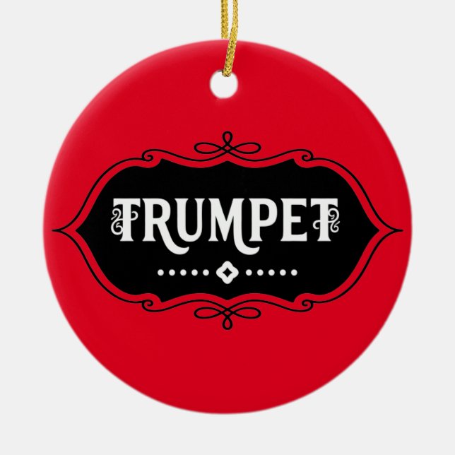 Trumpet Emblem Ceramic Ornament (Front)