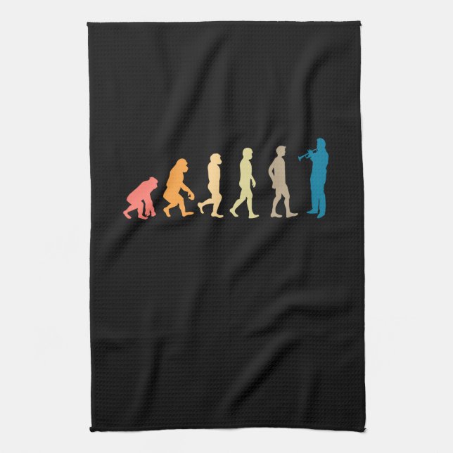 Trumpet Evolution Kitchen Towel (Vertical)