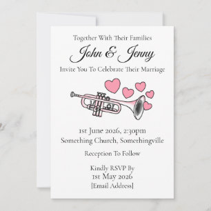 Trumpet Faire-part de mariage musiciens en laiton