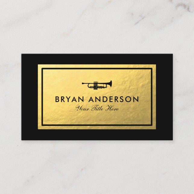 Trumpet - Faux Gold Foil Carte de visite (Devant)