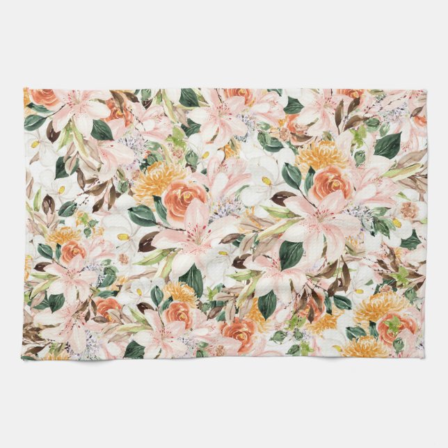 Trumpet Flower Kitchen Towel (Horizontal)