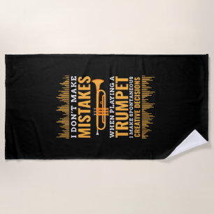 Trumpet Funny Musician Band Player Trumpeter Gift Beach Towel