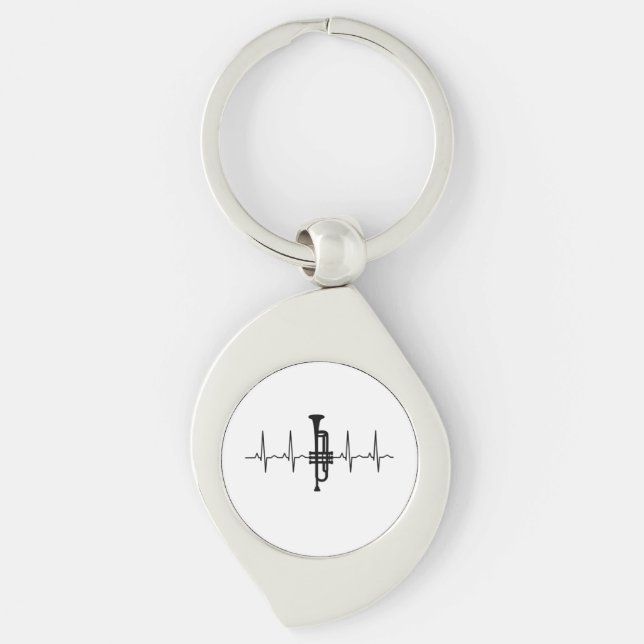 Trumpet Heartbeat Keychain (Front)