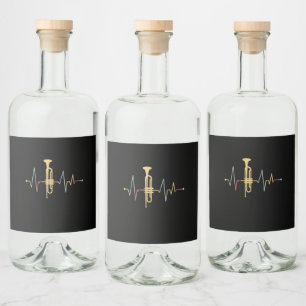 Trumpet Heartbeat Liquor Bottle Label