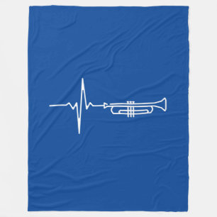 Trumpet Heartbeat Trumpet Player Gift Fleece Blanket