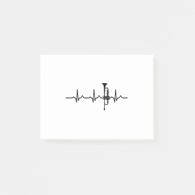 Trumpet Heartbeat - Trumpet Shirt for Trumpet Play Post-it Notes (Front)