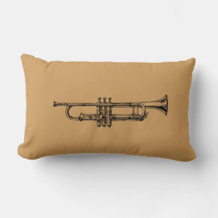 Trumpet jazz cool instrument lumbar pillow