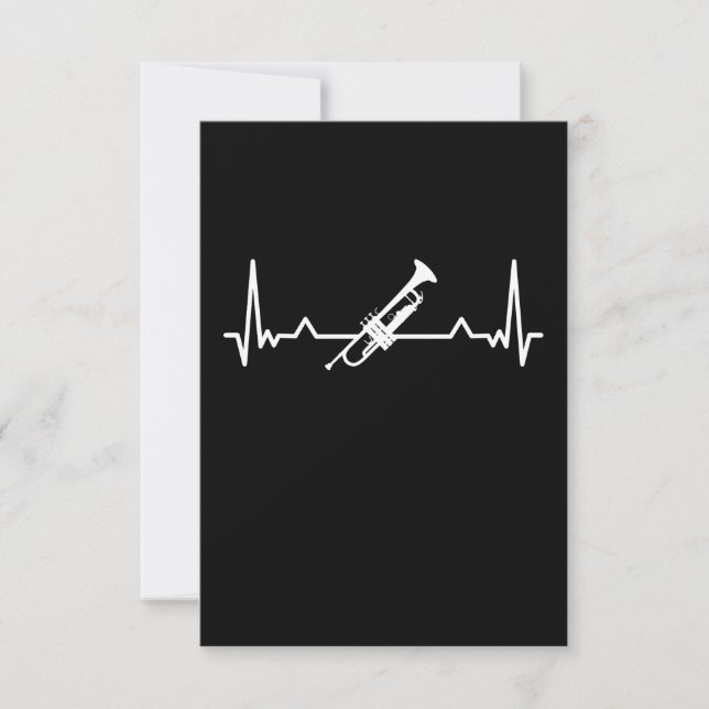 Trumpet Jazz Music Heartbeat Funny Gift Thank You Card (Front)