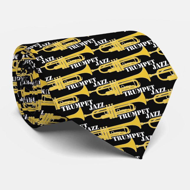 Trumpet Jazz Music Neck Tie Gift (Rolled)
