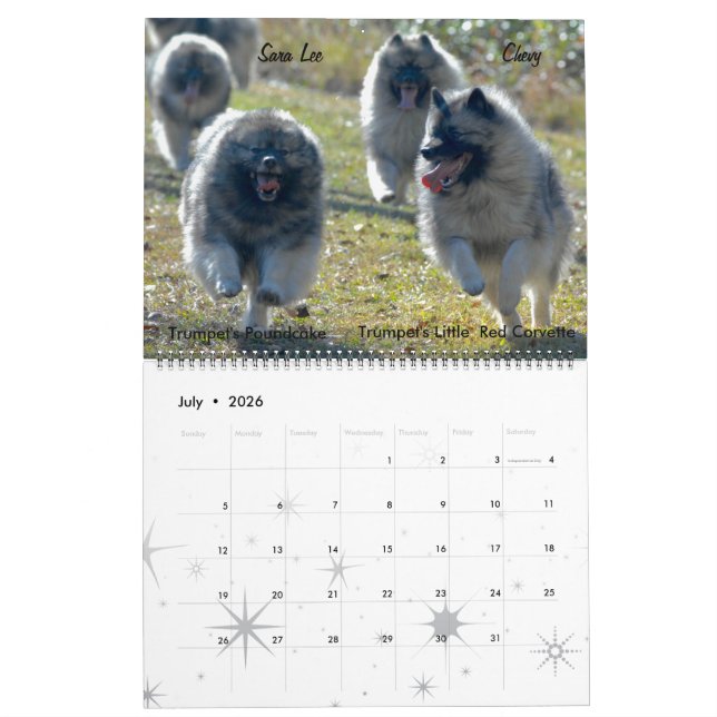 Trumpet Keeshond Calendar 2017 (Jul 2026)