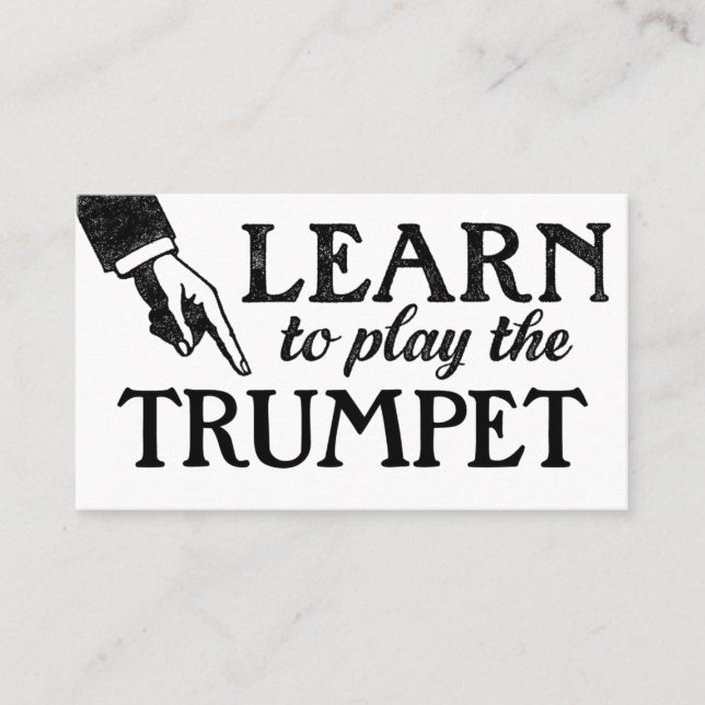 Trumpet Lessons Business Cards - Cool Vintage (Front)