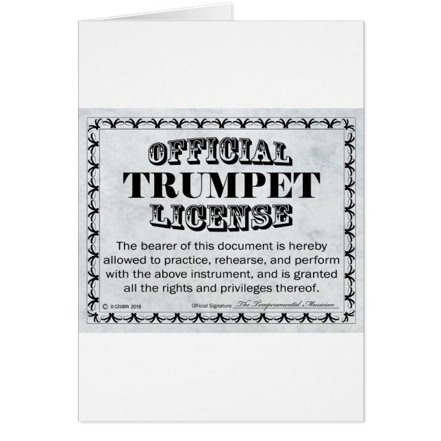 Trumpet License (Front)