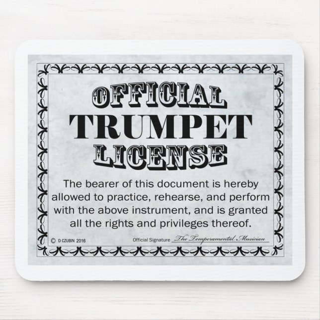 Trumpet License Mouse Pad (Front)