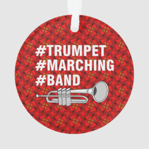 Trumpet Marching Band Hashtags Ornament