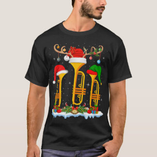 Trumpet Music Lover Xmas Lighting Santa Trumpet Ch T-Shirt