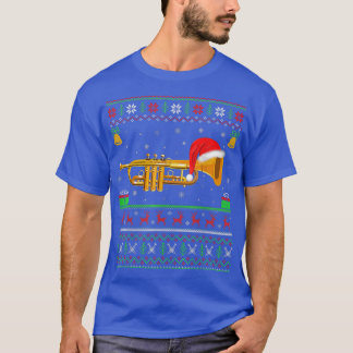 Trumpet Music Lover Xmas Lighting Ugly Trumpet Chr T-Shirt