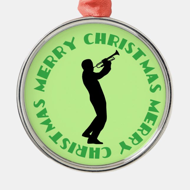 Trumpet Music Merry Christmas Keepsake Ornament (Front)