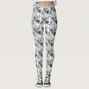 Trumpet Music Note Fragments Leggings