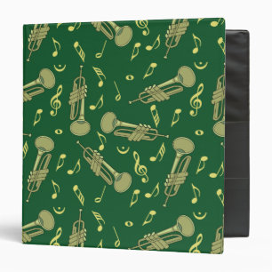 Trumpet Music Notes Motif 3 anneau Classeur