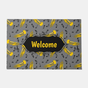 Trumpet Music Notes Pattern Doormat