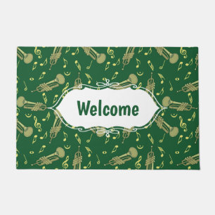 Trumpet Music Notes Pattern Doormat