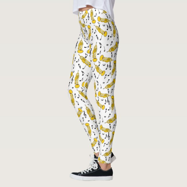 Trumpet Music Notes Pattern Leggings (Left)