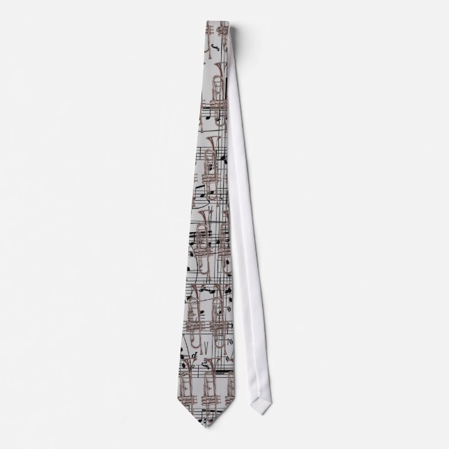 Trumpet & Music Notes Tie (Front)