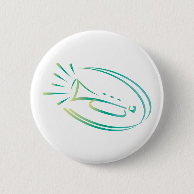 Trumpet Music Oval 2 Inch Round Button (Front)