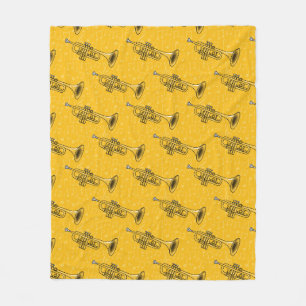 Trumpet Musical Notes Trumpeter Brass Musician Fleece Blanket