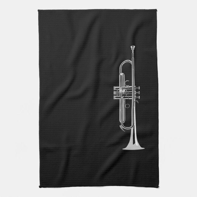 Trumpet Musician Kitchen Towel (Vertical)
