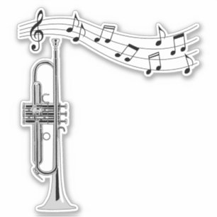 Trumpet Musician With Music Notes