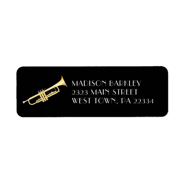 Trumpet musicien bande enseignant Étiquette (Devant)