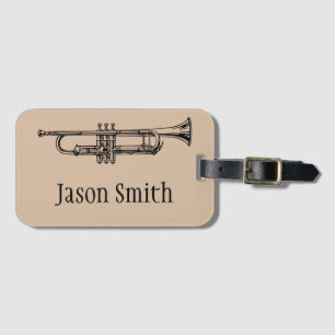 Trumpet name brass instrument case luggage tag