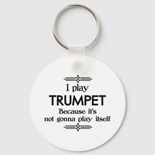 Trumpet - Play Itself Funny Deco Music Keychain (Front)