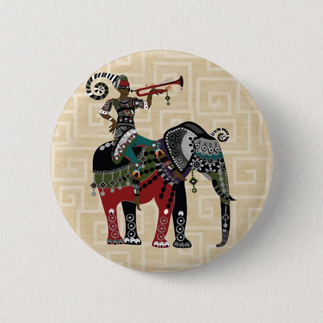 Trumpet Player 2 Inch Round Button (Front)