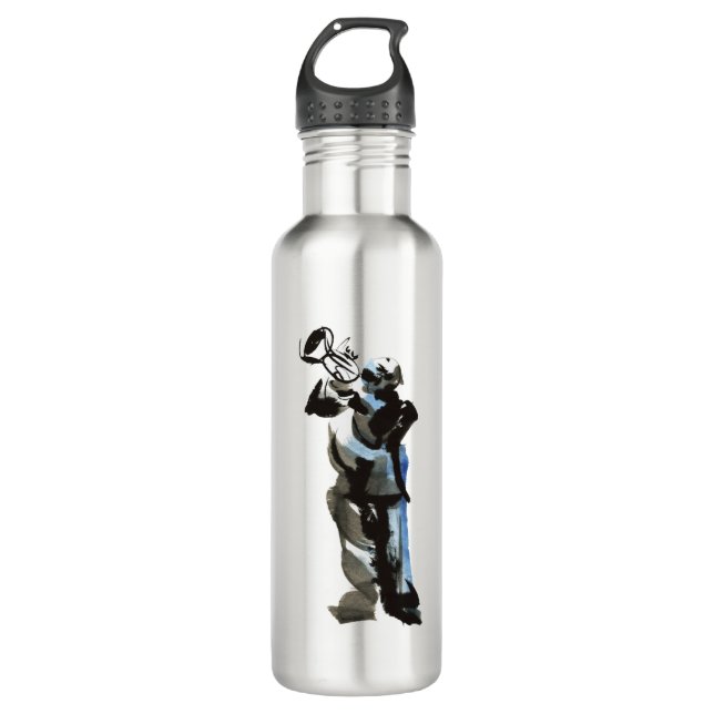 Trumpet Player 710 Ml Water Bottle (Front)