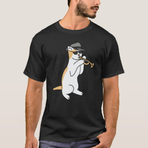 Trumpet Player Cat Jazz   T-Shirt