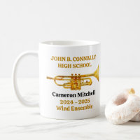 Trumpet Player High School Band Gold Personalized