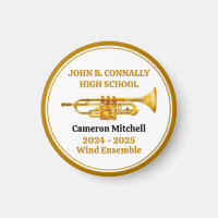 Trumpet Player High School Band Gold Personalized
