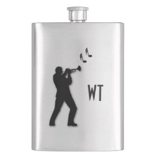 Trumpet Player Hip Flask