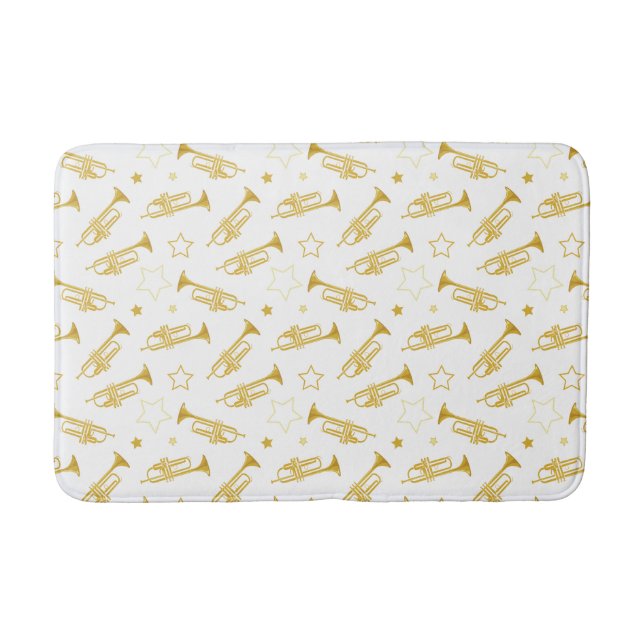 Trumpet Player Jazz Musician Bath Mat (Front)