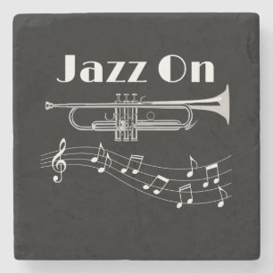 Trumpet Player Jazz On Stone Coaster