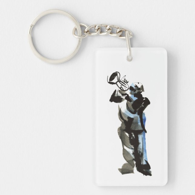 Trumpet Player Keychain (Front)