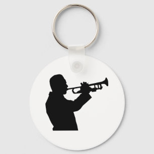 Trumpet Player Keychain